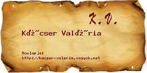 Kácser Valéria névjegykártya