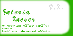 valeria kacser business card